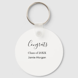 Congrats class of 20XX graduation name simple date Keychain