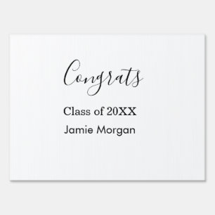Congrats class of 20XX graduation name simple date Sign