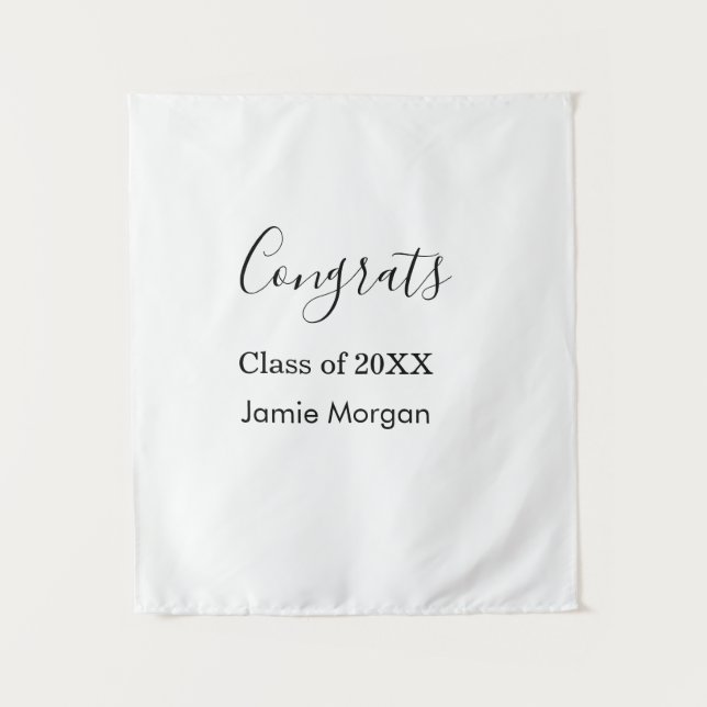 Congrats class of 20XX graduation name simple date Tapestry (Front)