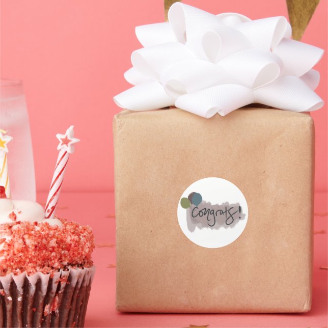 Congrats Classic Round Sticker (Party)