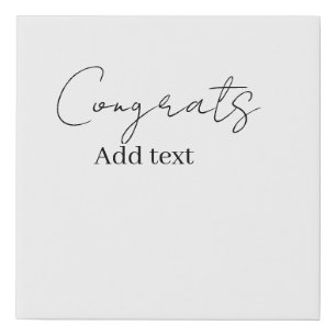Congrats congratulations graduate name date faux canvas print