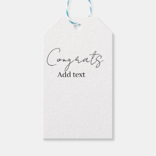 Congrats congratulations graduate name date  gift tags
