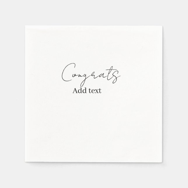 Congrats congratulations graduate name date  napkins (Front)