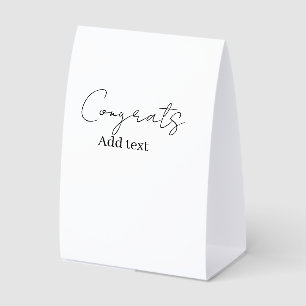 Congrats congratulations graduate name date paper table tent