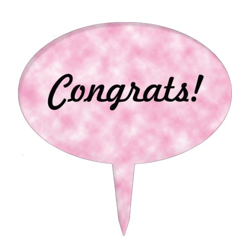 Congrats Created Pink Clouds Design Congratulation Cake Topper