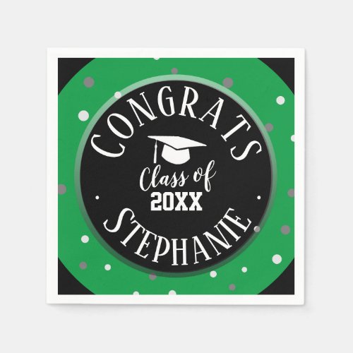 Congrats Custom Name Graduation Confetti Napkins
