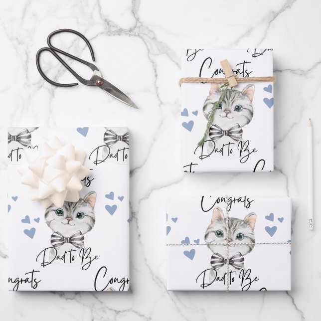 Congrats Dad To Be Wrapping Paper Sheets (Front)