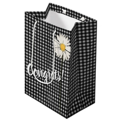 Congrats Daisy On Gingham  Medium Gift Bag