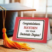 Congrats! Doctorate Degree Graduation card