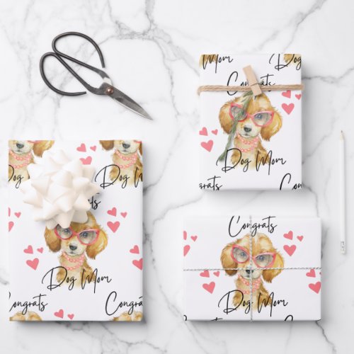 Congrats Dog Mom Wrapping Paper Sheets