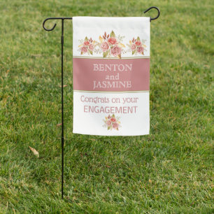 Congrats! Engagement party garden flag/sign  Flag