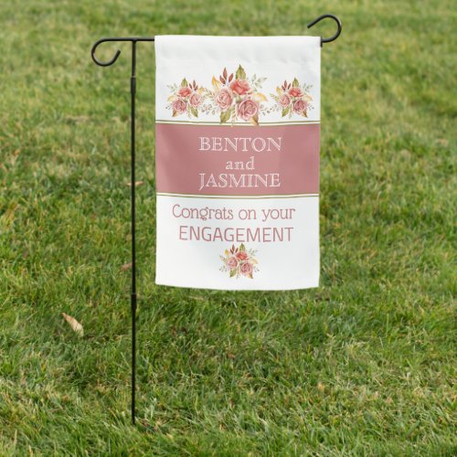 Congrats Engagement party garden flagsign  Garden Flag