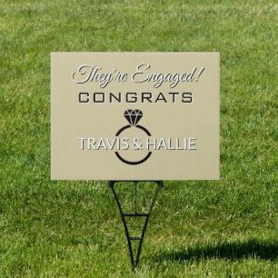 Congrats Engagement Party Yard Sign