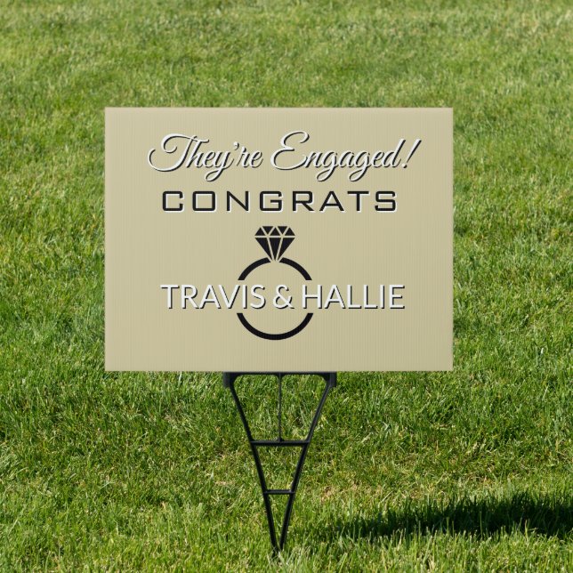 Congrats Engagement Party Yard Sign (Insitu)