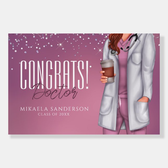 Congrats Female Medical Doctor Graduation Foam Board (Front)