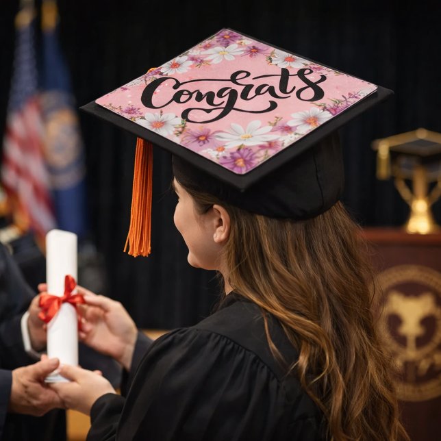 Congrats Floral Graduation Cap Topper (Creator Uploaded)