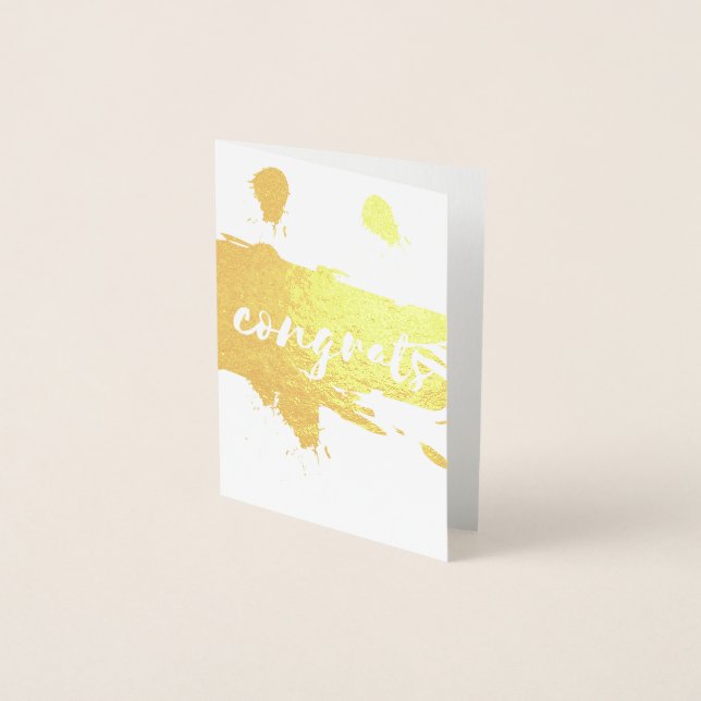 Congrats Foil brush stroke Foil Card (Front)