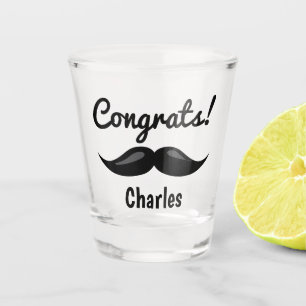 Congrats for him mustache shot glass