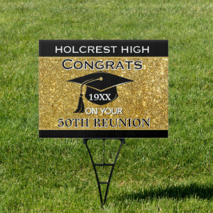 Congrats! Glitzy! 50TH Class Reunion Sign