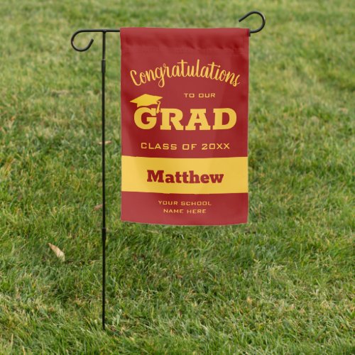 Congrats Gold and Cardinal Graduation  Garden Flag