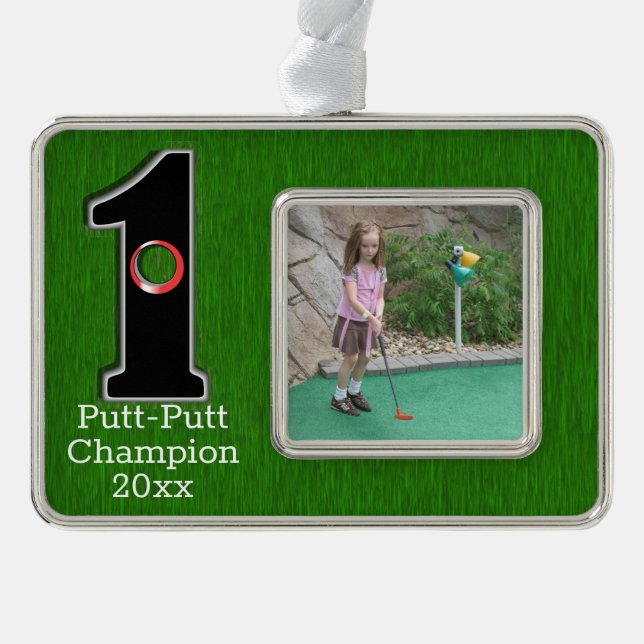 Congrats Golfer Hole in One Customized Metal Ornam Christmas Ornament (Front)