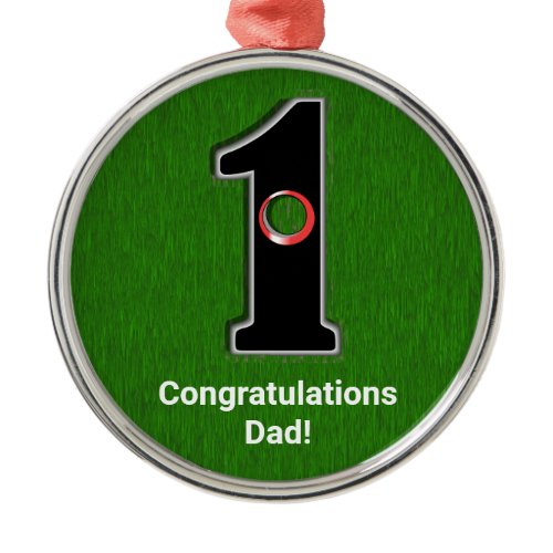 Congrats Golfer Hole in One Customized Metal Ornament