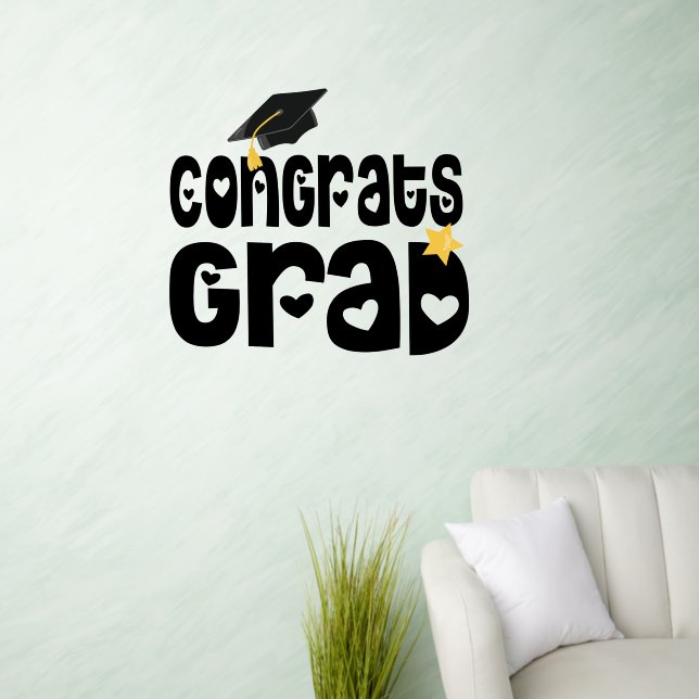 Congrats Grad 2024 Graduation Wall Decal (Living Room)