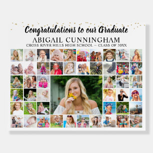 Congrats Grad 59 Photo Collage Confetti Your Color Foam Board