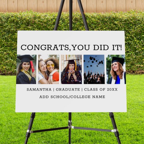 Congrats Grad 5 Photo 2026 Graduation White Foam Board