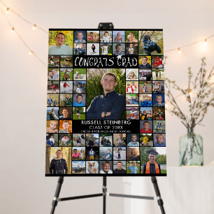 Congrats Grad 66 Photo Collage Custom Color Foam Board
