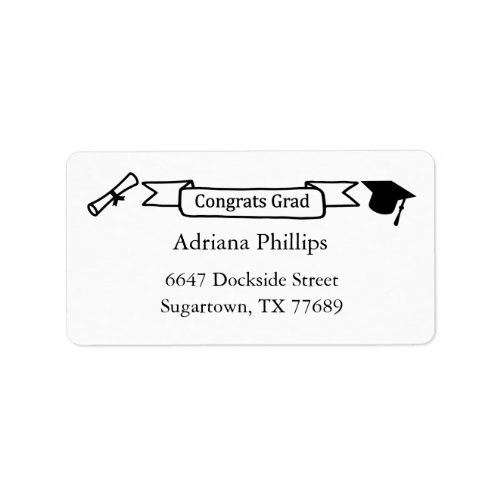 Congrats Grad Address Label Custom Name  Address Label