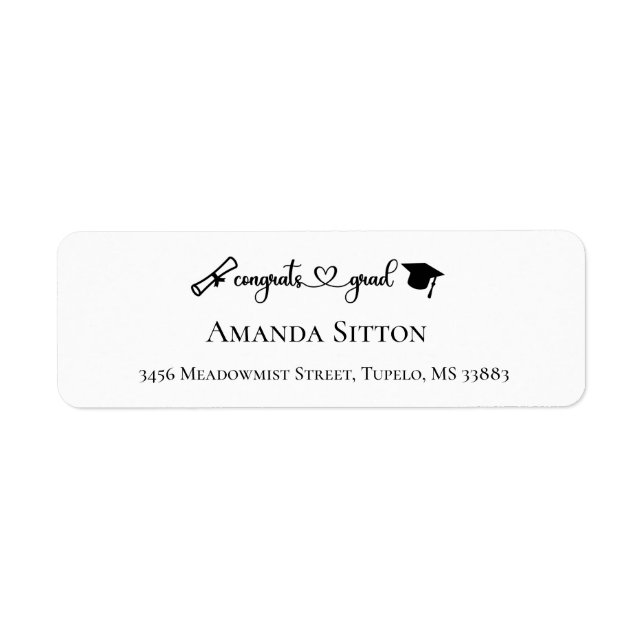 Congrats Grad Address Labels, Any Name & Address Label (Front)