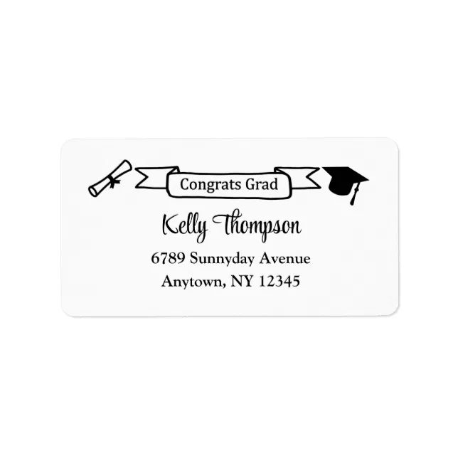 Graduation Musicaddress Labels Congrats Grad Address Labels, Graduation Stickers | Zazzle