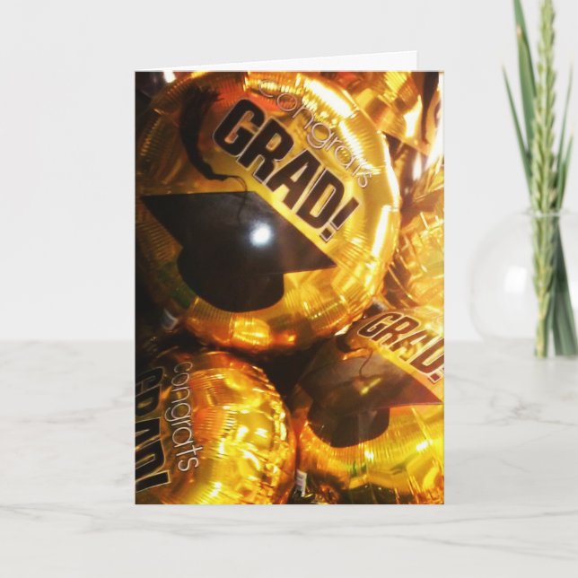 "CONGRATS GRAD! Balloons" Congratulatory Card (Front)
