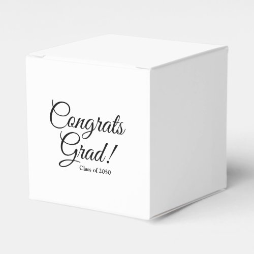Congrats grad black white custom script class year favor boxes