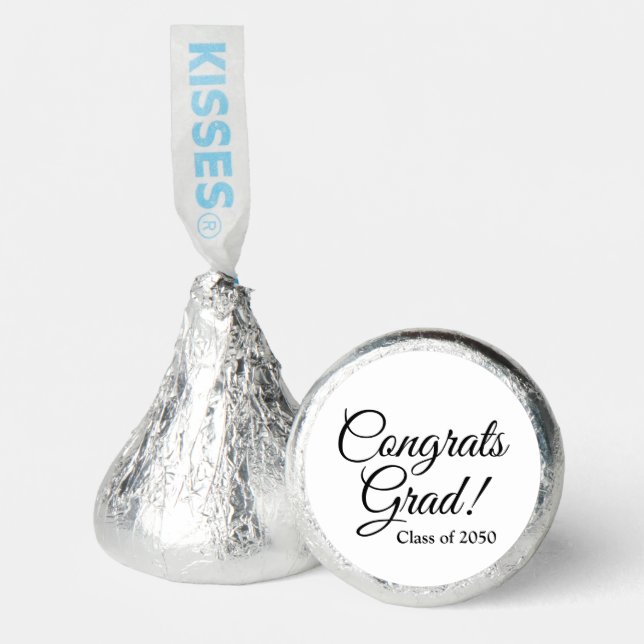 Congrats grad black white custom script year  hershey®'s kisses® (Front)