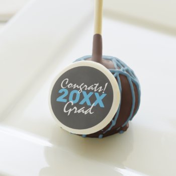 Congrats! Grad Blue And White Graduation Cake Pops by HorseAndPony at Zazzle