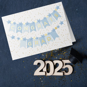 Congrats Grad Blue Banner Foil Card