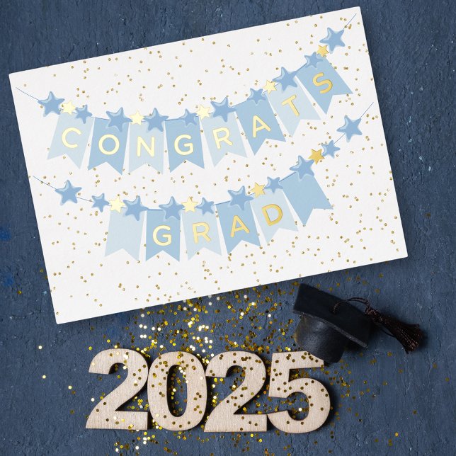 Congrats Grad Blue Foil Card (Creator Uploaded)