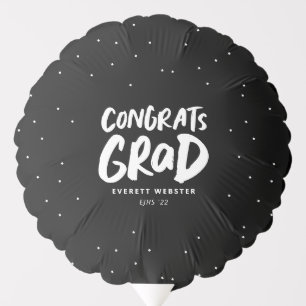 Congrats grad bold black one photo graduation part balloon