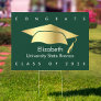Congrats Grad Bold Green Gold Foil Graduation Yard Sign