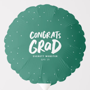 Congrats grad bold green graduation party photo balloon