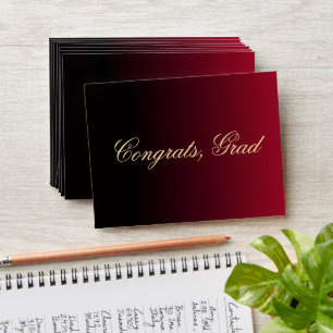 Congrats Grad Burgundy Black Gold Script Honor Envelope