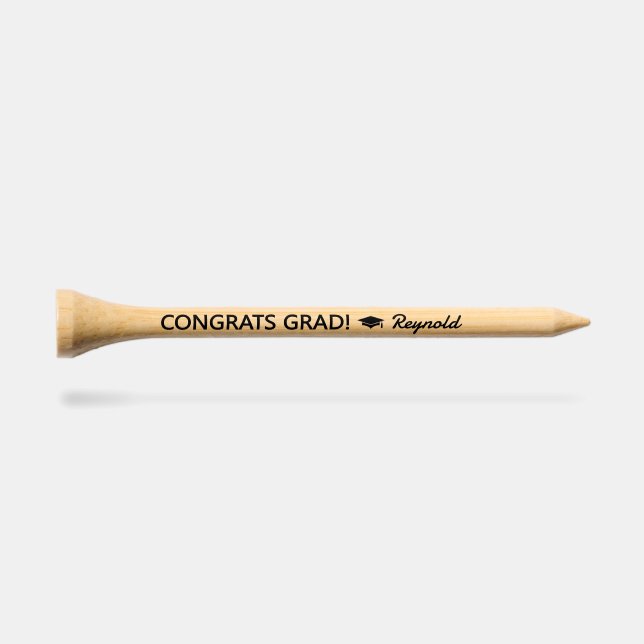 Congrats Grad Class of 2026 Custom Graduation Golf Tees (Side (Horz))