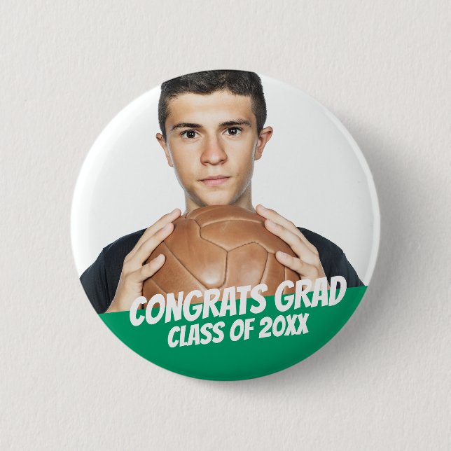 Congrats Grad Class of 20XX Modern Cool Simple Button (Front)