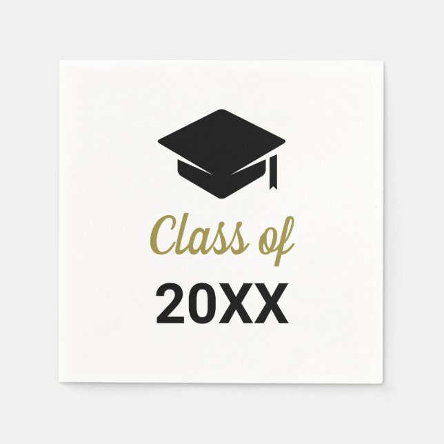 Congrats Grad Class Of Any Year Graduation Cap Napkins (Front)
