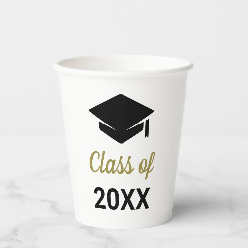 Congrats Grad Class Of Any Year Graduation Cap Paper Cups