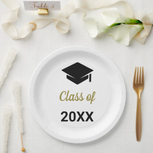 Congrats Grad Class Of Any Year Graduation Cap Paper Plates