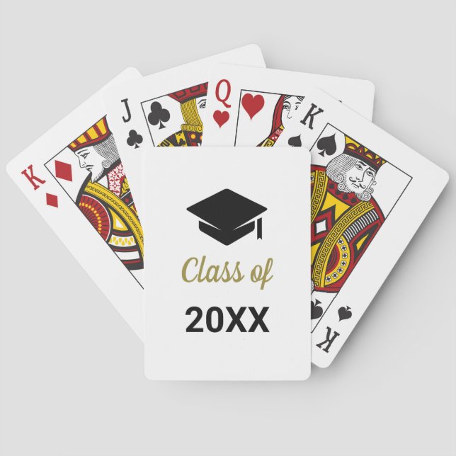 Congrats Grad Class Of Any Year Graduation Cap Poker Cards (Back)