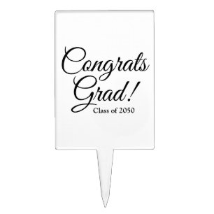 Congrats Grad classic elegant custom class year Cake Topper